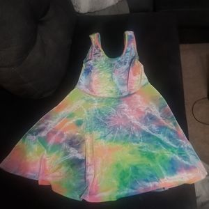 Rainbow tye dye velvet dress